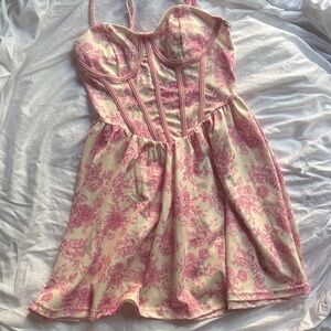 Floral Pink and Cream Kids Dress